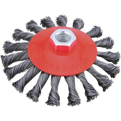 Twisted wire cup brush with M14 handle size 100 mm