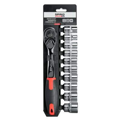 Jeu de clés à douilles avec cliquet 1/2" 11 pcs CrV