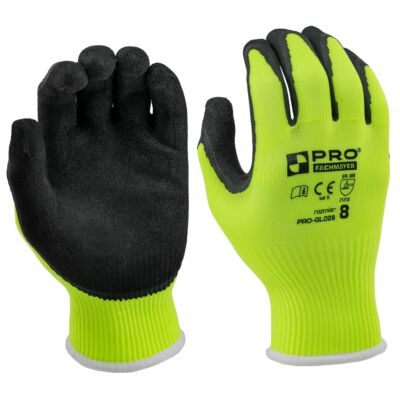 GANTS DE SÉCURITÉ ENDUITS DE MOUSSE DE LATEX, ENDUITS DE LATEX JAUNE/NOIR TAILLE. 8