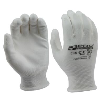 White polyurethane protective gloves