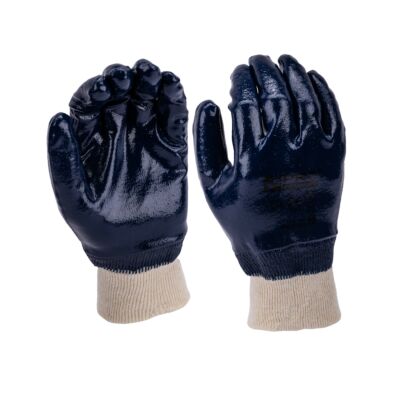 GANTS DE PROTECTION RÉSISTANTS À L'HUILE EN COTON NITRILE BLEUS