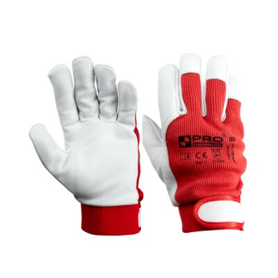 Gants de protection en cuir de chèvre avec velcro taille 8