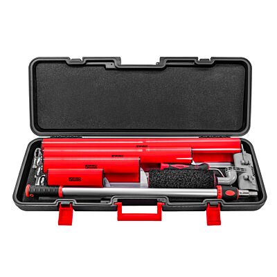 Zestaw: szpachle do gładzi: 25, 40, 60, 80 cm, adapter, kij teleskopowy 1.4m, wałek do gładzi, walizka 90 cm