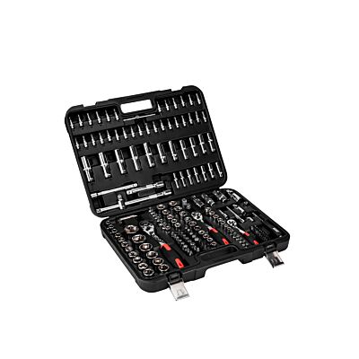 Ensemble de clés à douilles avec douilles à cliquet 1\/2" 3\/8" 1\/4" 172 pièces CRV 