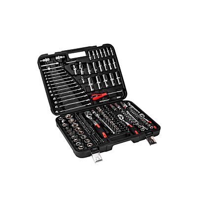 Jeu de clés à cliquet 1/2" 3/8" 1/4" 216 pièces CRV 