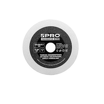 Diamond disc for cutting and grinding glass and porcelain 125x30x22.2mm