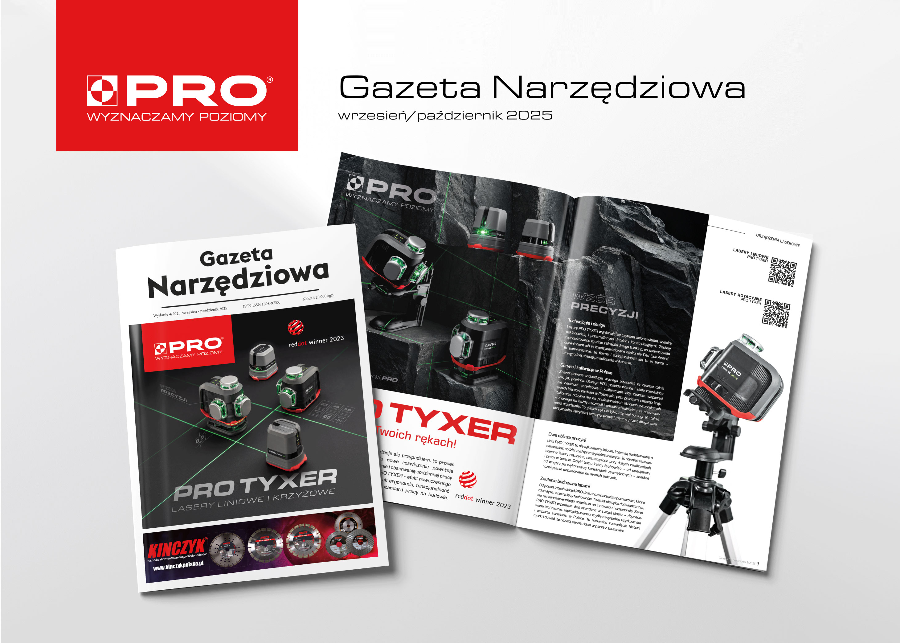 Lasery PRO TYXER na&nbsp;łamach Gazety Narzędziowej